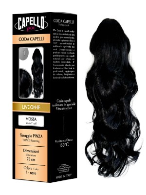 Capello Più Coda Capelli Mossa con Pinza 70cm Nr. 1
