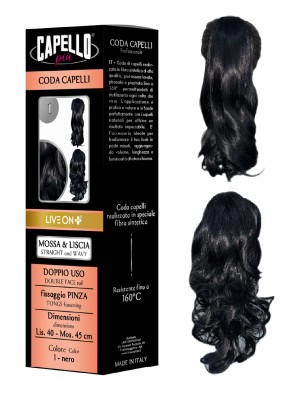 Capello Più Coda Capelli Double Face con Pinza 40/45cm Nr. 1