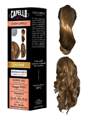 Capello Più Coda Capelli Double Face con Pinza 40/45cm Nr. 9.0