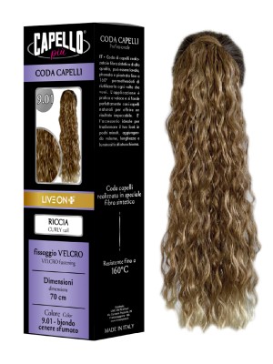 Capello Più Coda Capelli Riccia con Velcro 70cm Nr. 9.01