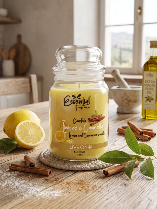 Essential Fragrance Candela Profumata Limone e Cannella 510gr