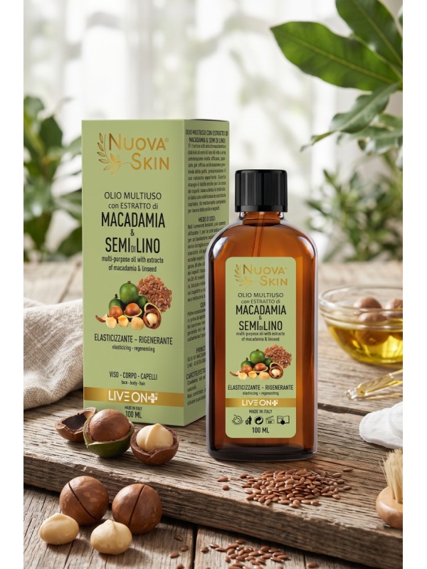 Nuova Skin Olio Multiuso con Estratti di Macadamia & Semi di Lino 100ml