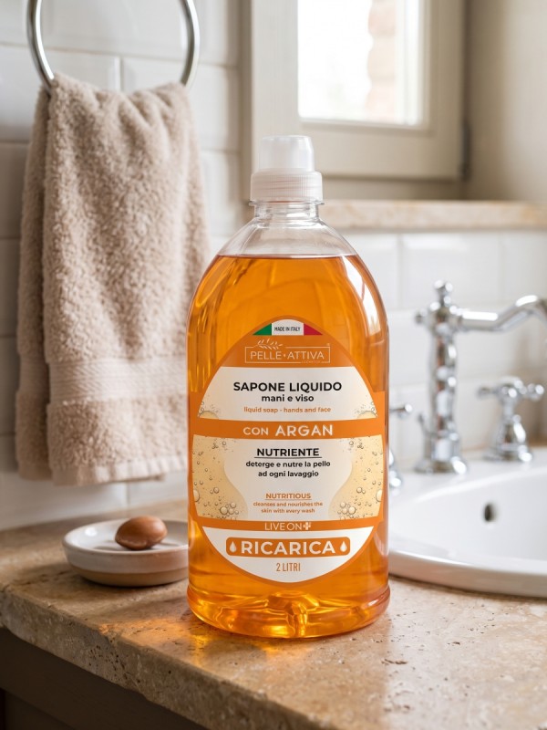Pelle Attiva Sapone Mani e Viso con Argan - Ricarica da 2 Litri