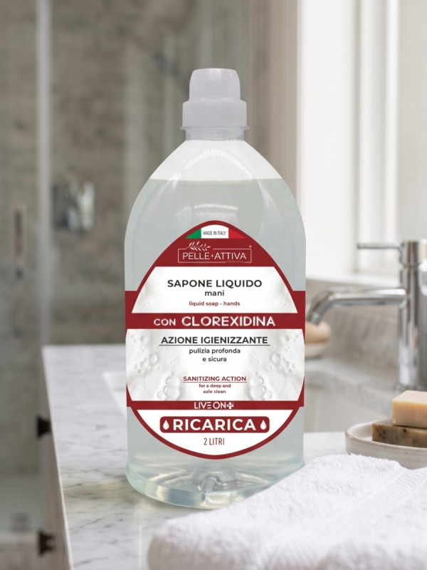 Pelle Attiva Sapone Mani con Clorexidina - Ricarica da 2 Litri