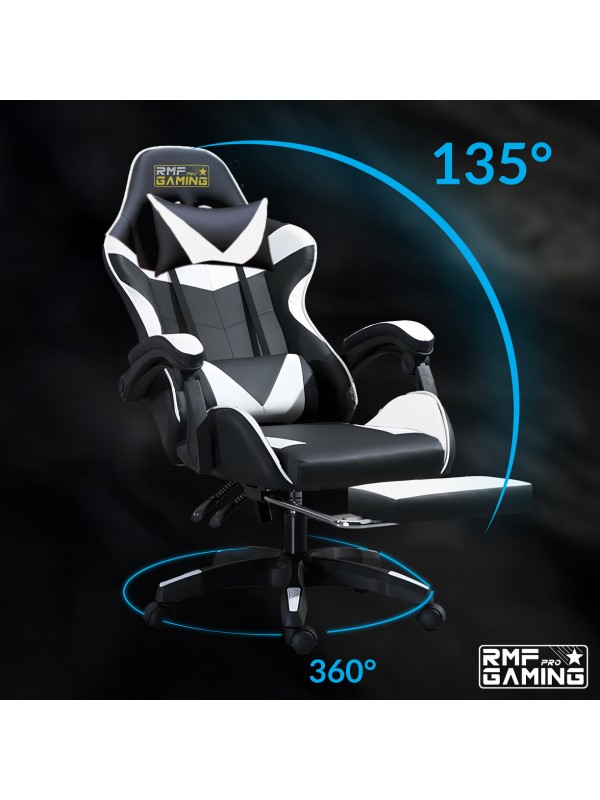RMF PRO Sedia Gaming in Ecopelle - BIANCO/NERO