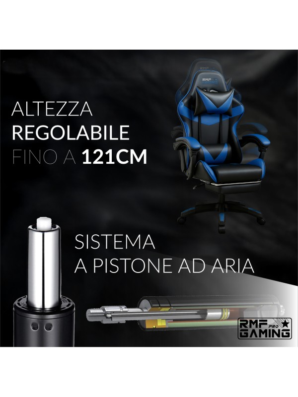 RMF PRO Sedia Gaming in Ecopelle - BLU/NERO