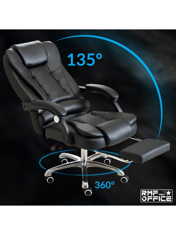 RMF PRO Sedia Ufficio in Ecopelle Ergonomica Professionale - NERO