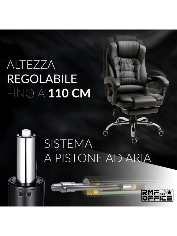 RMF PRO Sedia Ufficio in Ecopelle Ergonomica Professionale - NERO